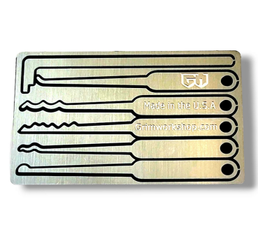 GRIM WORKSHOP®: Lock pick Card - Wallet Lock Pick Set